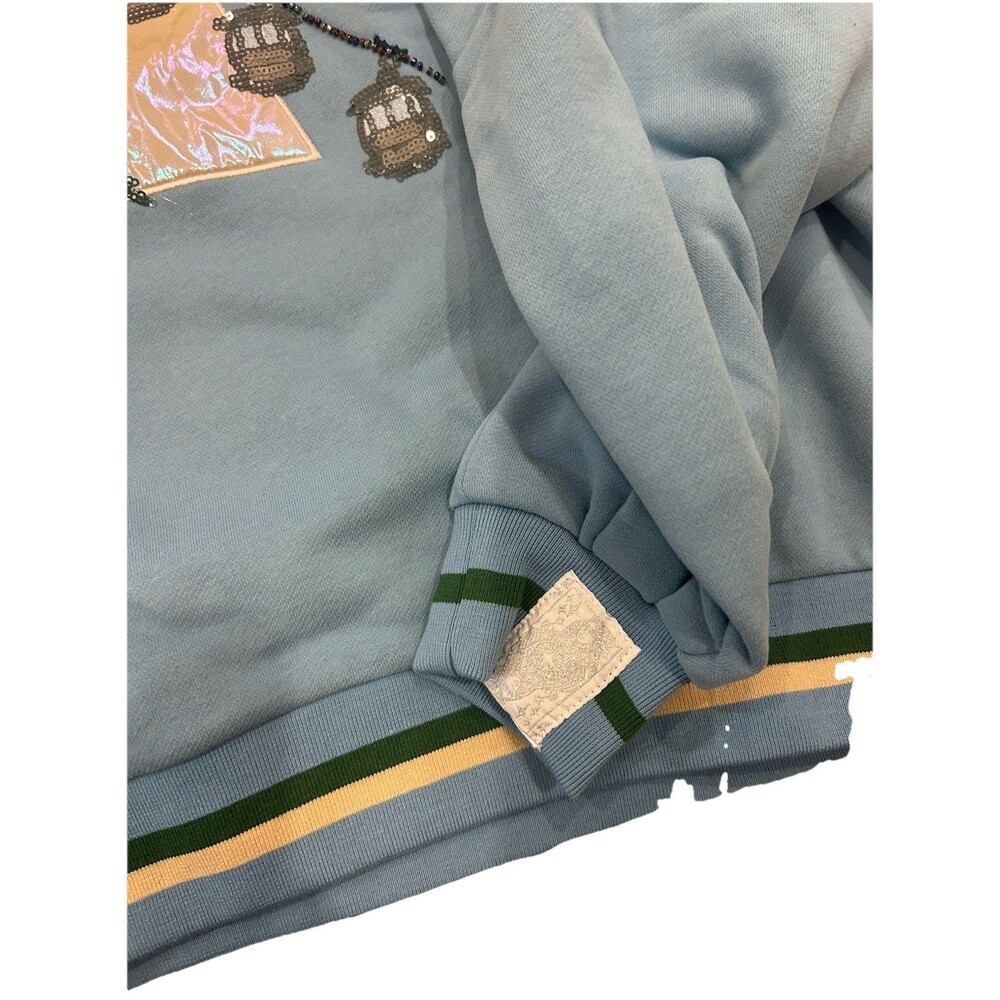 Queen Of Sparkles Blue Ski Icon Letter Sweatshirt XS - Picture 5 of 5